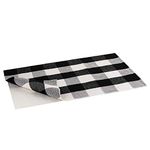 Buffalo Plaid Rug | Buffalo Check Outdoor Rug | Black and White Checkered Outdoor Rug | Front Door Mat | Porch, Kitchen & Indoor Rugs | Cotton Welcome Rug | Washable 24x36 Inches + Bonus Anti-Slip Mat