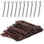 Laicky Bobby Pins, 200Count Brown Hair Pins Hairpins with Box for Women Lady Girls Kids Hair Pin Invisible Wave Hairgrip Barrette Hairclip Bulk Hair Accessories (Brown,2.2 Inch)