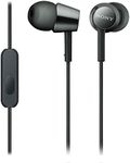 Sony MDREX155AP In-Ear Earbud Headphones With Mic For Phone Calls, Black