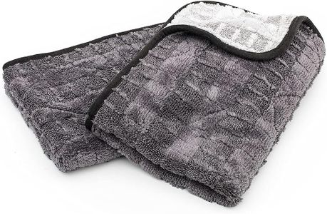 The Rag Company Gauntlet Drying Towel 2-Pack – 70/30 Korean Microfiber, 900gsm, 15x24in, Ice Grey/Grey