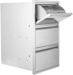 Karpevta Outdoor Kitchen Drawer Double Access Drawer with Paper Towel Holder 15''Wx H26'' x D20'' Inch BBQ Triple Drawers Outdoor Kitchens & Patio Grill Station