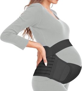 Evissa Maternity Belt Pregnancy Support, 4 In 1 Breathable Pregnancy Belly Support Band for Abdomen Pelvic Waist and Back Pain, Adjustable Belly Brace for Pre and Postpartum Band (Size-L, Black)