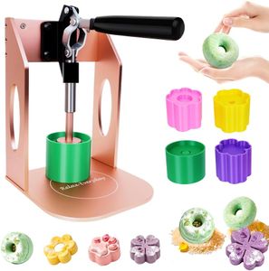 Bath Bomb Press Machine Upgraded Version,with 4PCS Bath Bomb Mold,All-Aluminum Soap Making Machine Kit for Adults Beginners (Pink)