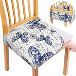 AMAZE ATTIRES Universal Size Dining Chair Seat Cover Set of 6 Seater pcs are Easily Washable Strechable and Comfortable for Dining Room Home Decor Slip Cover (Butterfly)