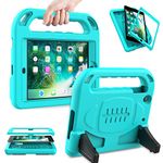 AVAWO Kids Case Built-in Screen Protector for iPad Mini 1 2 3 - Light Weight Shock Proof Handle Stand Kids for iPad Mini 1st Generation, iPad Mini 2nd Generation, iPad Mini 3rd Generation - Turquoise