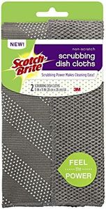 Scotch-Brite Non-Scratch Gray Scrubbing Dish Clothes, Scrubbing Power Makes Cleaning Easy, 2 Cloths