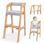 Wooden High Chair for Toddlers, Adj