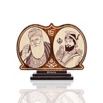 STRYCO GURU NANAK DEV JI Car Photo | GURU GOBIND Singh JI CAR Stand | Sikh Gurus | Punjabi Wooden Gift Item | Car Interior Decor Accessory | Spiritual Decor | Sikh Gifts | 10cm Wide