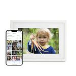 Skylight Digital Picture Frame - WiFi Enabled with Load from Phone Capability, Touch Screen Digital Photo Frame Display - Customizable Gift for Friends and Family - 10 Inch White