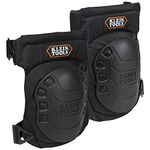 Klein Tools 60344 Knee Pads, Hinged Gel Knee Pads with Slip Resistant Rubber Caps, Quick-Release Clips and Adjustable Straps, Black