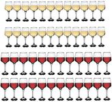 Argon Tableware Wine Glass Set - 48 Piece - 400ml & 295ml - Tallo Collection Dishwasher Safe Red Wine Glasses White Wine Glasses Set for Restaurants, Celebration Party