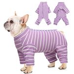 Dolahovy Dog Surgery Recovery Suit,Pet Recovery Shirt Cone E-Collar Alternative Pet Vest for Abdominal Wounds Medical Dog Bodysuit with Legs for Female Male Small Medium Dogs Cats (S, Purple)