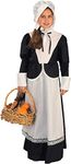 Forum Novelties Pilgrim Girl Costume, Child's Medium Black, White