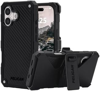 Pelican Shield iPhone 17 Case [Compatible with MagSafe] Rugged Phone Case w/ 21ft Military-Grade Drop Protection - Heavy Duty Phone Cover w/Belt Clip Holster for iPhone 17 - Carbon