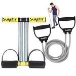 SUREFIT Tummy Trimmer Double Spring With Resistance Band Combo Pack For Men & Women - Ab Exercise Equipment, Abdominal Workout For Home & Gym Use - Stomach, Abs, Belly Exercise