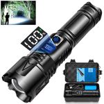 LEKIA Flashlights LED Rechargeable USB-C, Super Bright 100000 Lumens LED Flashlight, Powerful Battery Powered Flashlight for Emergency Camping, Zoomable, Waterproof, 5 Modes (5000mAh Battery)