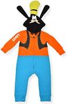 Disney Mickey Mouse Donald Duck or Goofy Boys Coverall Onesie for Newborn, Toddler and Infant