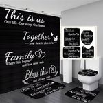 AZHM Family Shower Curtain Set Blac