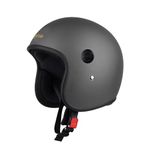Steelbird SBH-55 Retro ISI Certified Open Face Helmet for Men and Women (Medium 580 MM, Matt H.Grey)