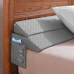 Full Size Bed Wedge Pillow - Bed Gap Filler Mattress Wedge Headboard Pillow Close The Gap 0-7" Between Your Headboard and Mattress or Wall for Sleeping Backrest Pillow 54"x10"x6" Gray