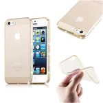 Silicone Cover compatible with Apple iPhone 5 / iPhone 5S / iPhone SE Ultra Slim TPU in DIAMOND GOLD by Cadorabo (Design DIAMOND) – Lightweight Shockproof Scratch Resistant Gel Mobile Case Protective Soft Shell Bumper Skin Back Cover Camera Protection