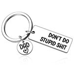 Don't Do Stupid St Poop Emoji Key Ring Sweet 16 Years Old Girl Boy Gifts for Birthday, 16th Teenage Daughter Son Keyring , New Driver or Graduation Keychain