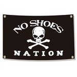 ENMOON No Shoes Nation Flag (3x5ft, Vivid Color, 150d Poly) HD Printing with Two Brass Grommets for Dorm Room…