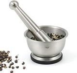 NewlineNY Stainless Steel Hand Masher & Bowl, Mortar and Pestle Set