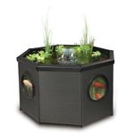 Blagdon Affinity Octagon Living Water Feature Patio Pool Pond, Mocha, with Inpond 5-in-1 3000 Filter Pump & UV Clarifier, LED Spotlight, 3 Attractive Fountain Heads, 1 Planting Basket - Medium, Black