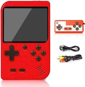Retro Handheld Game Console with 500 Classical FC Games-3.0 Inches Screen Portable Video Game Consoles Handheld Video Games Support for Connecting TV & Two Players (red)