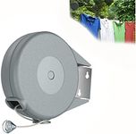 WDOPEN Retractable Clothesline-Portable Heavy-Duty Indoor and Outdoor Clothesline PVC Clothesline, Wall Hanging Suitable for Wet and Dry Clothes-Easy to Install