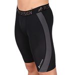 ReDesign Apparels Nylon Compression Shorts Tights for Multi Sports (Color Options) (M, Black/D.Grey)