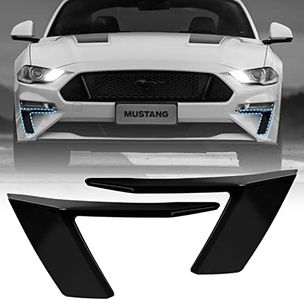 LitMiRaCle Front Bumper Cover Pocket Accents for Ford Mustang 2018 2019 2020 2021 2022 2023, Fog Lamp Vent Canard Trim for Ford Mustang Accessories (zaxs0097)