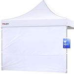 CLAETF Instant Canopy SunWall for 10×10ft Pop Up Canopy,Canopy Tent with Sidewalls 210D Oxford Fabric with Waterproof 99% UV Protection,Commercial Canopy/Suits Pop up Tent. (White, 1 Sidewall)