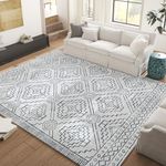 jinchan Area Rug Living Room Rug 8x10 Washable Rug Large Boho Soft Rug Geometric Accent Rug Contemporary Soft Rug Indoor Non Slip Carpet Bedroom Dining Room, Grey