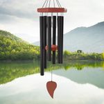 Wind Chimes Outdoor Large Deep Tone, Memorial Personalized Wind Chimes with 6 Long Metal Tubes, Sympathy Wind Chime with Sound, Perfect for Garden, Patio and Yard (32 Inches)