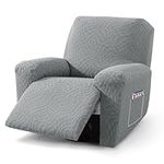 ZNSAYOTX Oversized Recliner Covers Newest 3-Piece, Fashion Large Recliner Chair Slipcovers with Pockets Both Side, 2024 Soft Jacquard Fabric Pet Friendly Lazy Boy Reclining Protector (Light Gray)