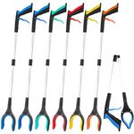 6 Pack Grabber Reacher Tool for Elderly, 32 Inch Foldable Pick up Stick Grabber Lightweight Reaching Tool Long Handy Mobility Aids for Trash Pick Up, Litter Picker, Arm Extension, 5 Color