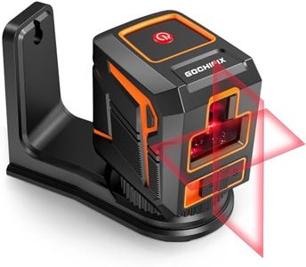 Laser Level 360 Self Leveling Red Line Laser Level Tool Wall Suction Stand Receiver 100ft Line Laser for Picture Hanging Outdoor Rechargeable Battery