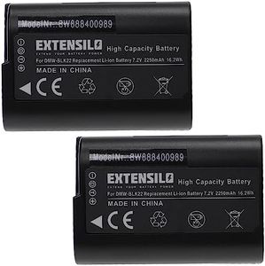 EXTENSILO 2x batteria sostituisce Panasonic DMW-BLK22 per fotocamera digitale DSLR (2250mAh, 7,2V, Li-Ion)