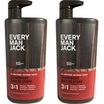 Every Man Jack 3-in-1 All Over Wash - Cedarwood |Twin Pack - 2 Bottles Included | Naturally Derived, Parabens-free, Pthalate-free, Dye-free, and Certified Cruelty Free