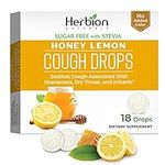 Herbion Naturals Sugar-Free Cough Drops with Natural Honey Lemon Flavor, 18 Drops, Oral Anesthetic - Relieves Cough, Throat, and Bronchial Irritation, Soothes Sore Mouth, for Adults and Children 2yo+