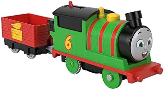 Thomas & Friends Motorized Toy Train Percy Battery-Powered Engine with Tender for Preschool Pretend Play Ages 3+ Years, HDY60