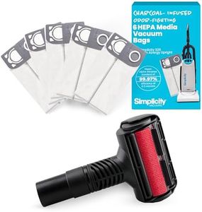 Simplicity Vacuums HEPA Vacuum Cleaner Bags for S26HC-6 Premium Allergy Upright Vacuum with Pet Upholstery Tool, Charcoal-Infused Lining, 5-Layer Cloth Filtration, Self-Sealing, Pack of 6