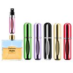 Portable Mini Refillable Perfume Atomizer Bottle Refillable Spray, Atomizer Perfume Bottle, Scent Pump Case, Perfume Atomizer Refillable Travel (5ml, 5 Pack) (Purple, Gold, Red, Silver, Blue)ââ‚¬¦