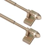 Magnetic Curtain Rods 2 Pack for Metal Doors Top and Bottom, Multi-Use Adjustable Magnetic Rods for Small Windows Cafe Sidelight and Iron Steel Places (Adjust from 16 to 28 Inch, Gold)