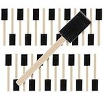 US Art Supply 1 inch Foam Sponge Wood Handle Paint Brush Set (Value Pack of 25) - Lightweight, durable and great for Acrylics, Stains, Varnishes, Crafts, Art