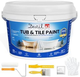 DWIL Tile Paint, Tub and Tile Paint, Bathtub Paint Refinishing Kit With Tools, Water-Based Tub Paint for Bathroom Tile, Sink & Shower, Low Odor, Semi-Gloss White, 16.5oz