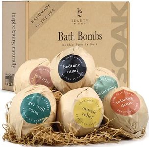 Bath Bomb Gift Set - 6pcs XL USA Made with Natural & Organic Ingredients Bath Bombs for Women & Men, Relaxing Gifts for Women & Men, Spa Gifts & Birthday Gifts for Women and Mom, Kids Gift Ideas