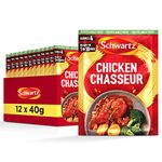 Schwartz Authentic Chicken Chasseur Mix 40 G | Serves 4 | Pack of 12 | With Aromatic Thyme, Parsley, and White Wine | Quick and Easy Preparation | Suitable for Vegetarians